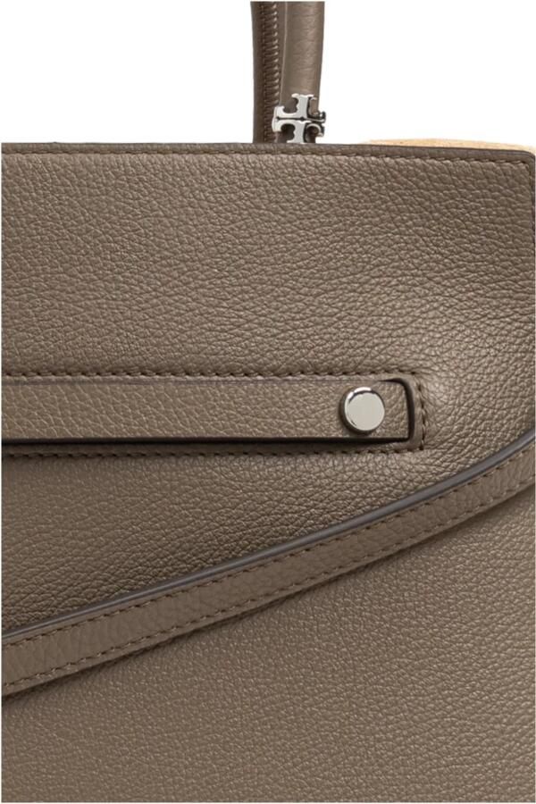 TORY BURCH Shoppers & Totes Mercer Pebbled Satchel With Structured Silhouette in grijs - Foto 5