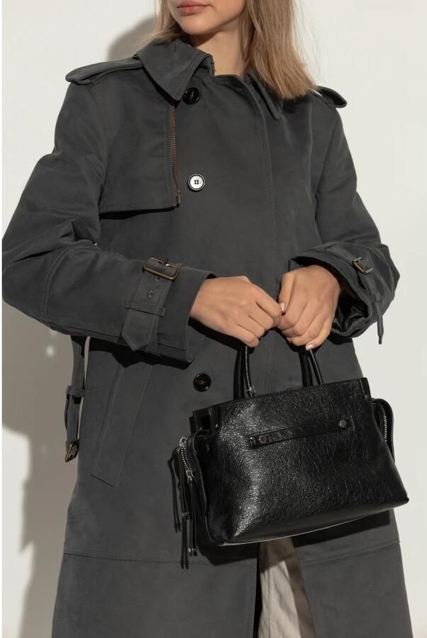 TORY BURCH Hobo bags Mercer Satchel Purse Leather Black in zwart