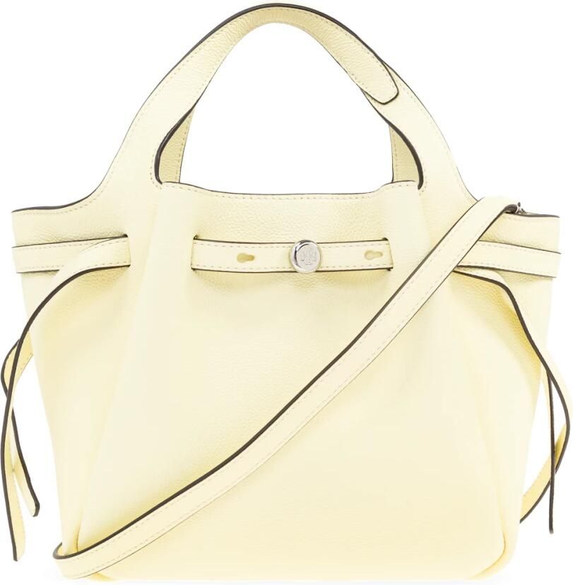 TORY BURCH Satchels Romy Pebbled Satchel in geel