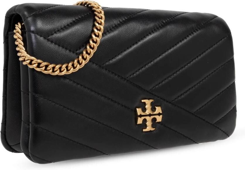 TORY BURCH Zwarte Chevron Gestikte Portemonnee met Ketting Black Dames - Foto 7