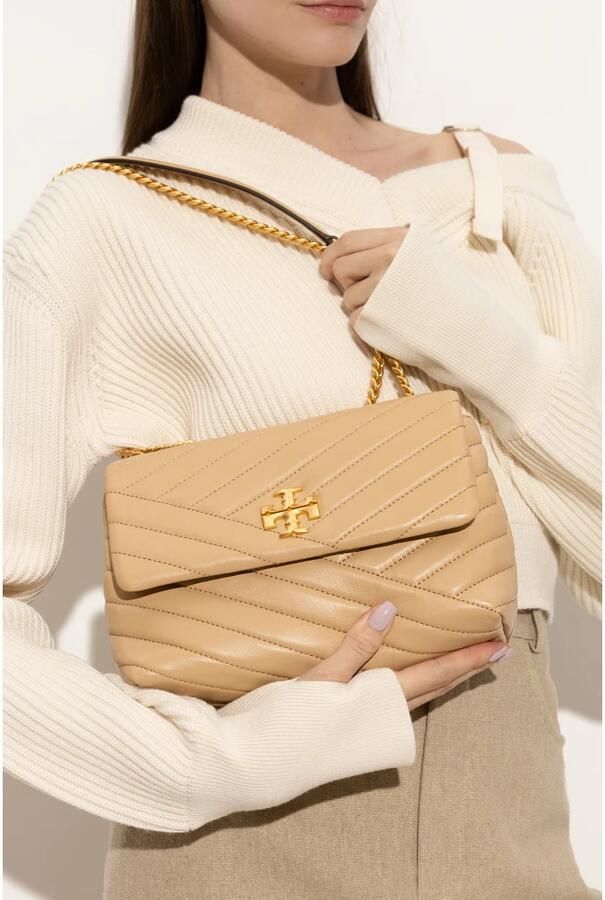 TORY BURCH Shoppers Kira Chevron Small Convertible Bag Leather Des in bruin - Foto 10