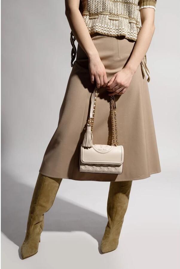 TORY BURCH Kleine fleming cabriolet schoudertas Beige Dames - Foto 4