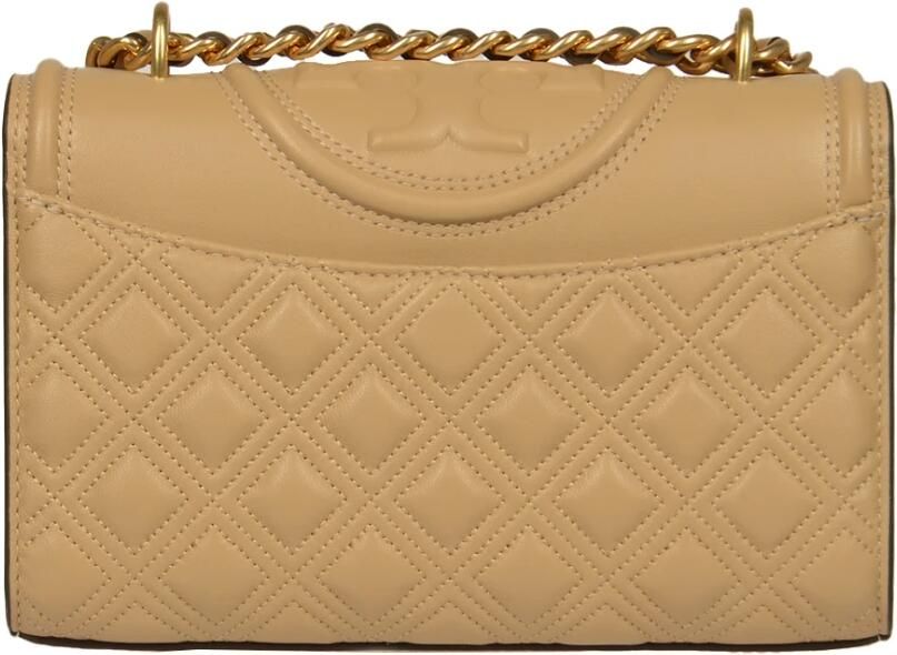 TORY BURCH Kleine Beige Leren Schoudertas Fleming Beige Dames - Foto 9
