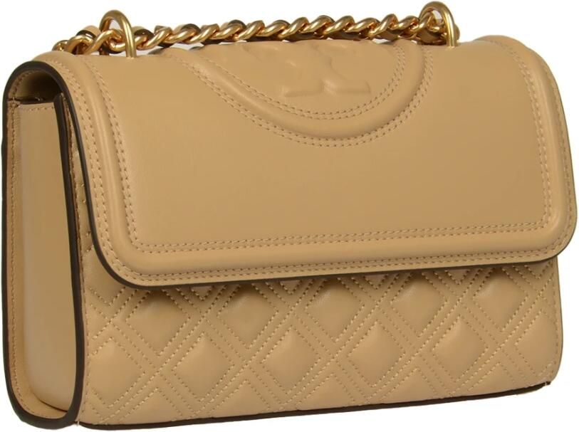 TORY BURCH Kleine Beige Leren Schoudertas Fleming Beige Dames - Foto 8