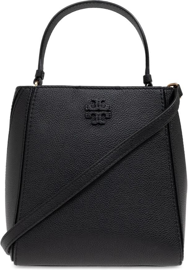 TORY BURCH Bucket bags Mcgraw Small' Black Bucket Bag With Double T In Ha in zwart
