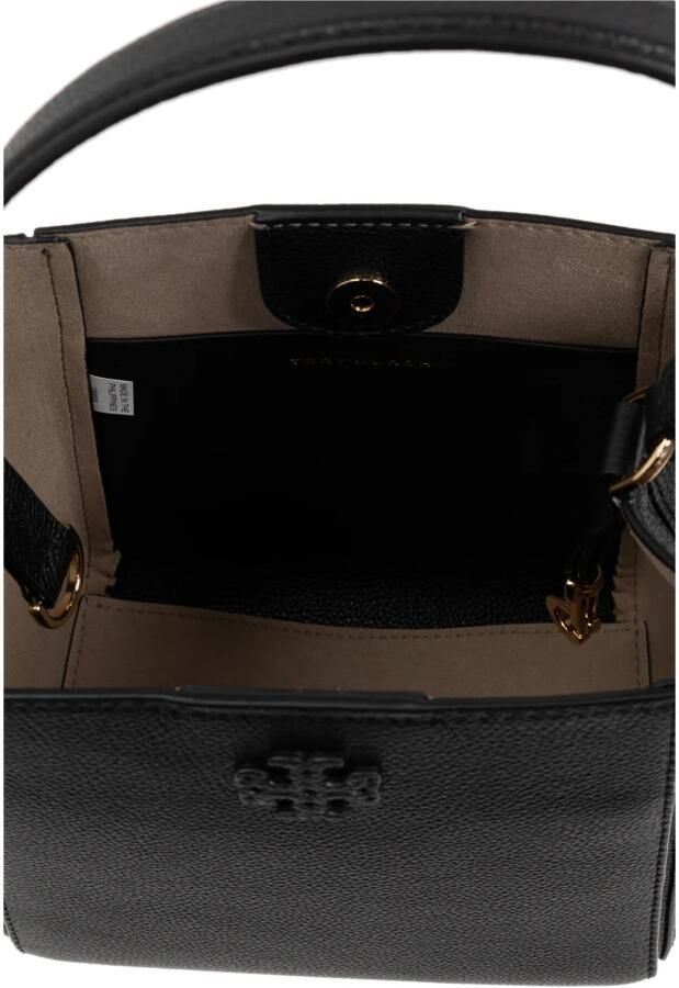 TORY BURCH Bucket bags Mcgraw Small' Black Bucket Bag With Double T In Ha in zwart - Foto 5