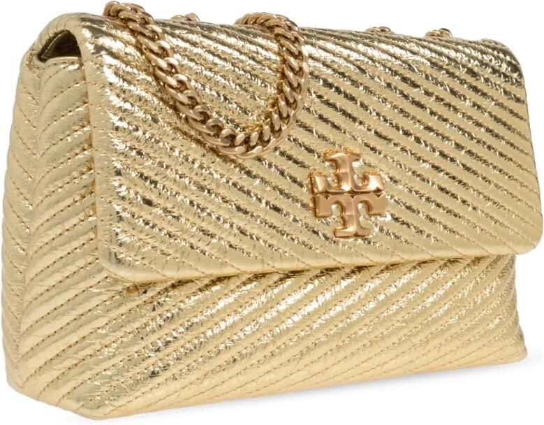 TORY BURCH Hobo bags Kira Moto Small Shoulder Bag Leather Gold in goud - Foto 6