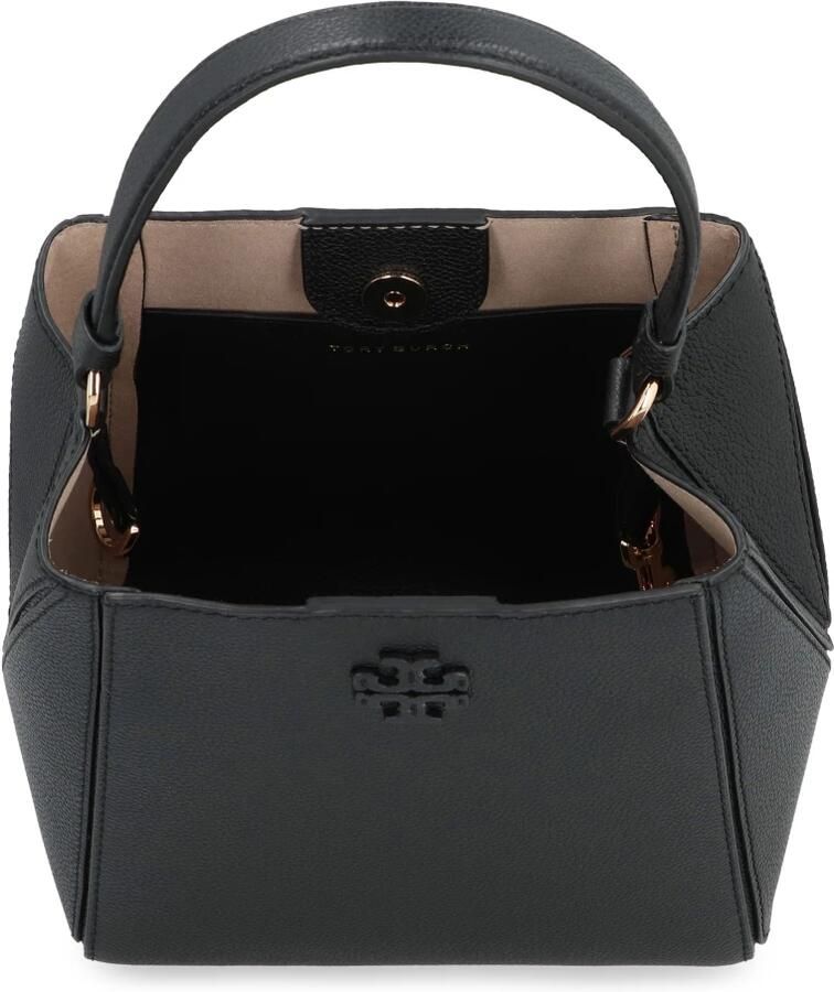 TORY BURCH Bucket bags Mcgraw Small' Black Bucket Bag With Double T In Ha in zwart - Foto 2