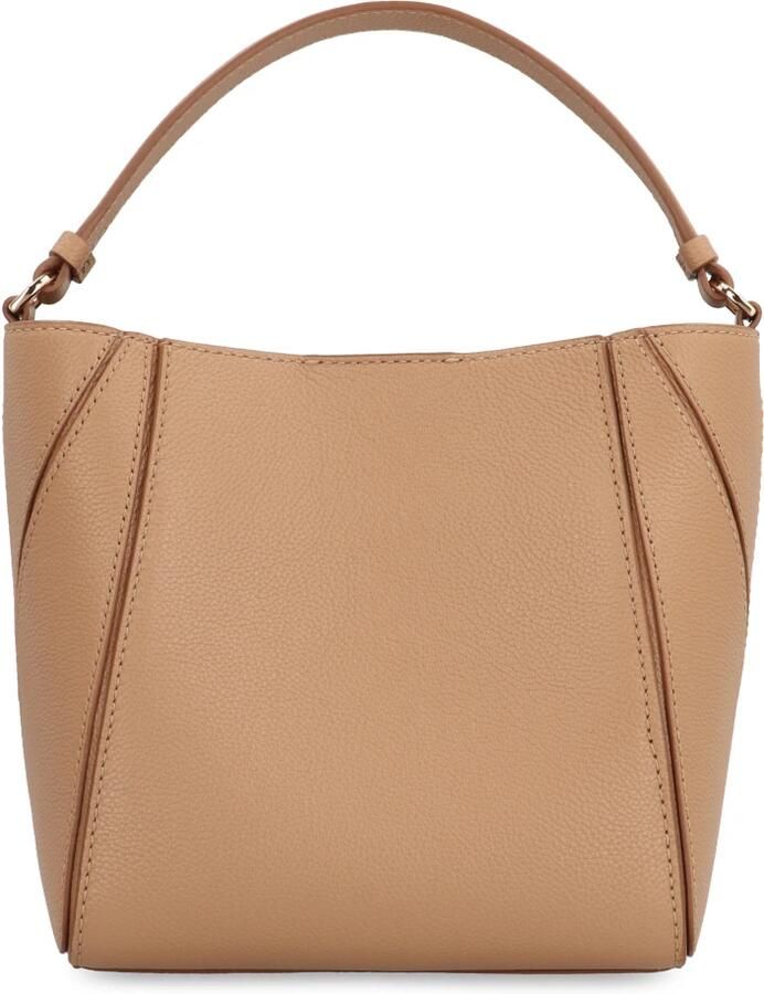 TORY BURCH Gestructureerde Leren Schoudertas met Logo Brown Dames - Foto 2