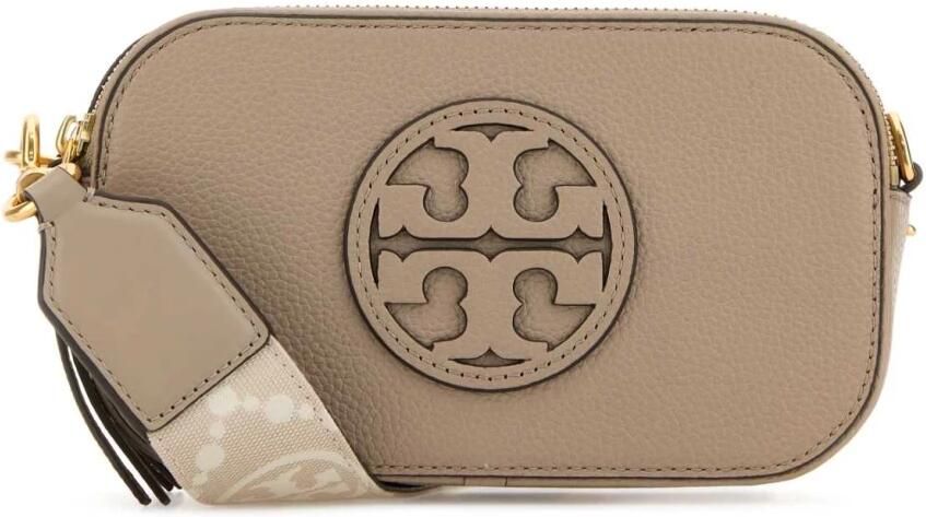 TORY BURCH Beige Leren Schoudertas met Double T Motief Beige Dames - Foto 12