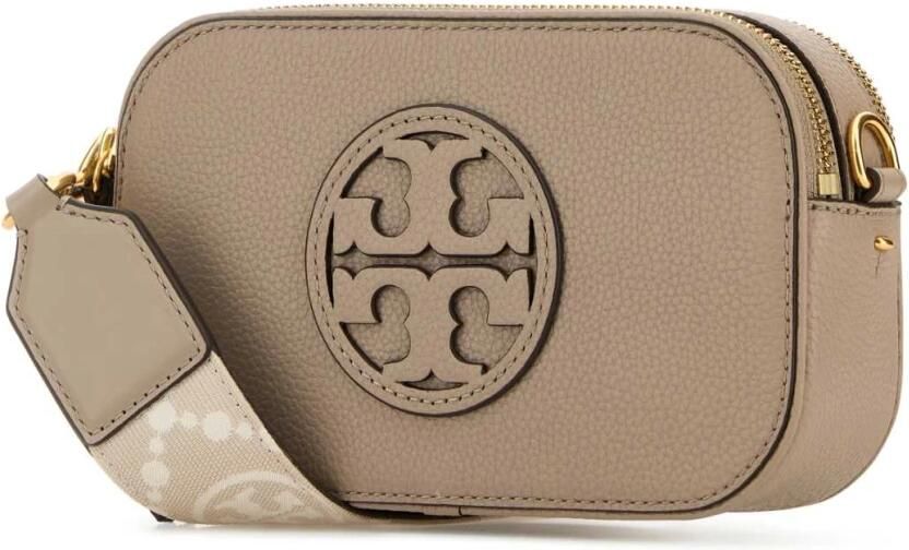 TORY BURCH Beige Leren Schoudertas met Double T Motief Beige Dames - Foto 10