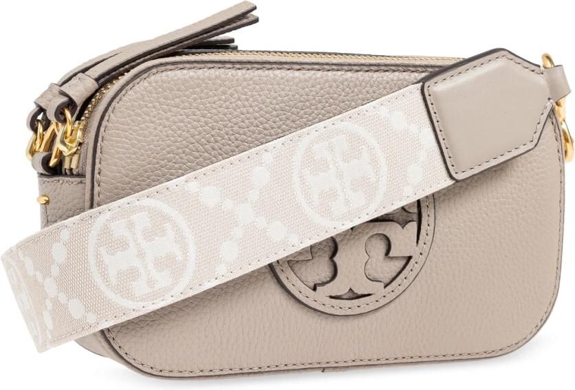 TORY BURCH Beige Leren Schoudertas met Double T Motief Beige Dames - Foto 8