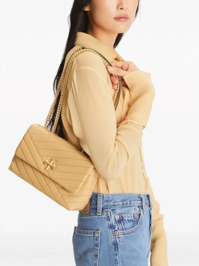 TORY BURCH Shoppers Kira Chevron Small Convertible Bag Leather Des in bruin - Foto 4