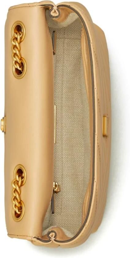 TORY BURCH Shoppers Kira Chevron Small Convertible Bag Leather Des in bruin - Foto 18
