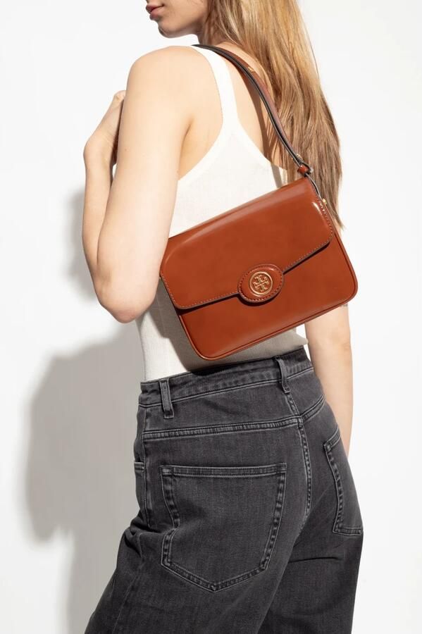 TORY BURCH Hobo bags Robinson Spazzolato Convertible Shoulder Bag in cognac - Foto 10