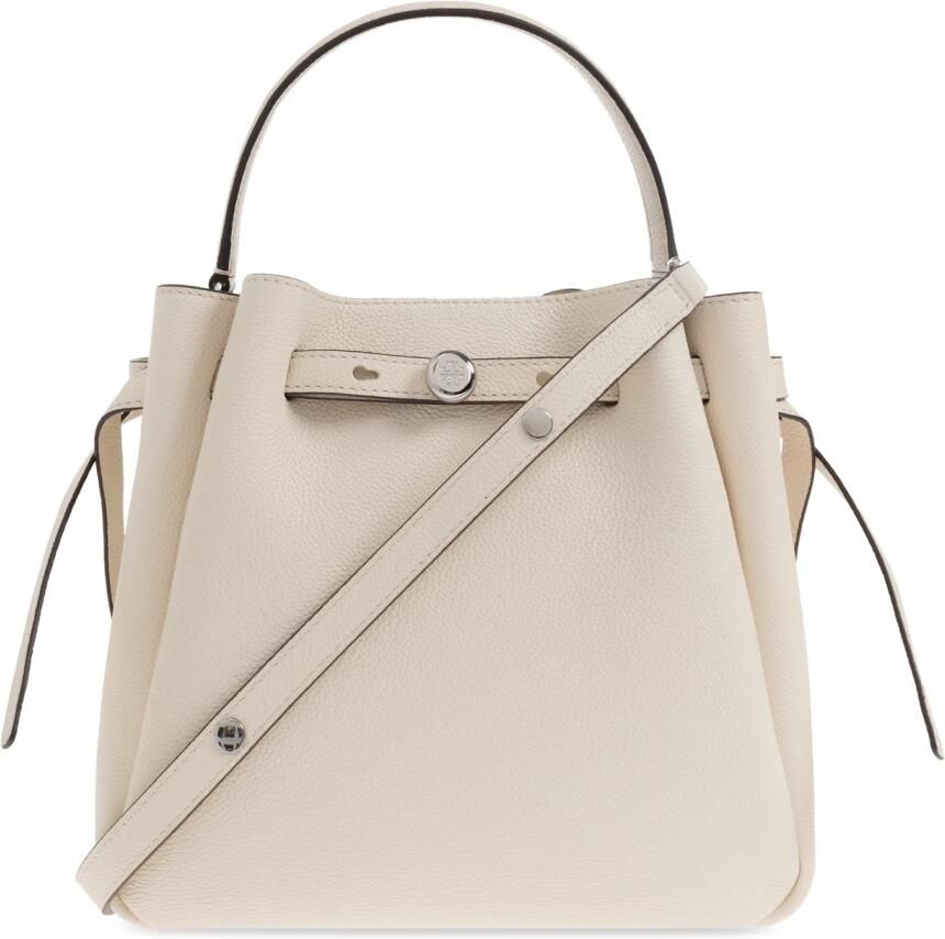TORY BURCH Bucket bags Romy Pebbled Bucket Bag in crème