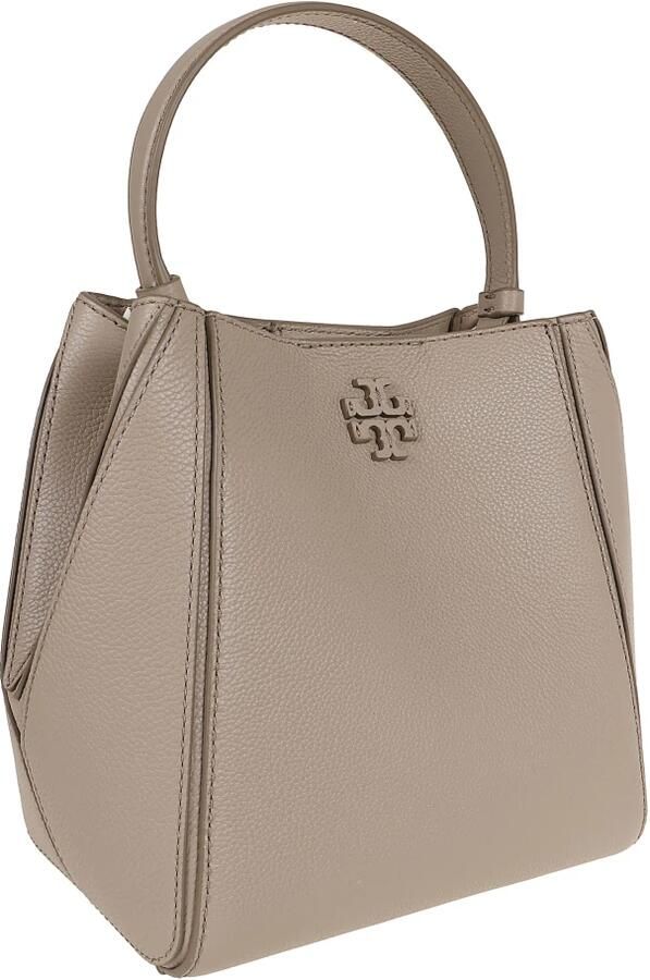 TORY BURCH Leren schoudertas met logo sluiting Beige Dames - Foto 2