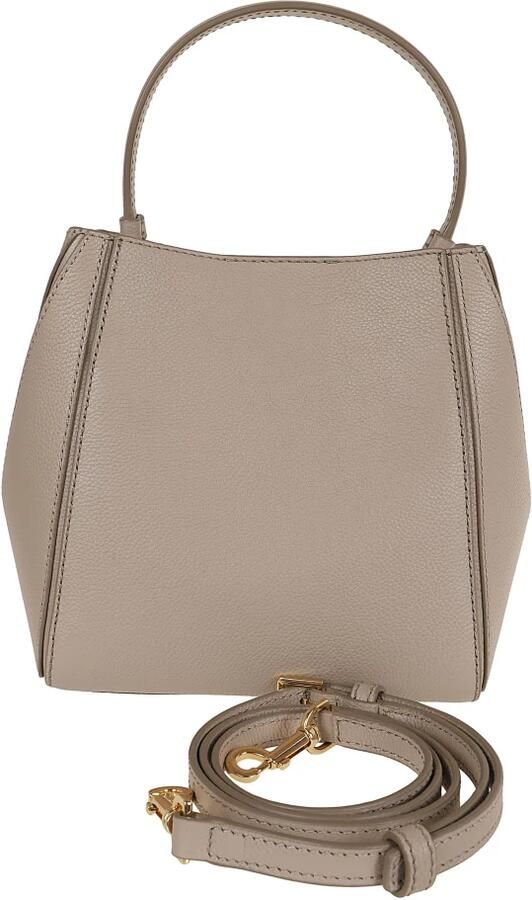 TORY BURCH Leren schoudertas met logo sluiting Beige Dames - Foto 3
