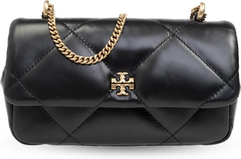 TORY BURCH Gewatteerde leren mini tas met metalen logo Black Dames - Foto 12