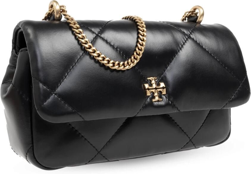 TORY BURCH Gewatteerde leren mini tas met metalen logo Black Dames - Foto 10