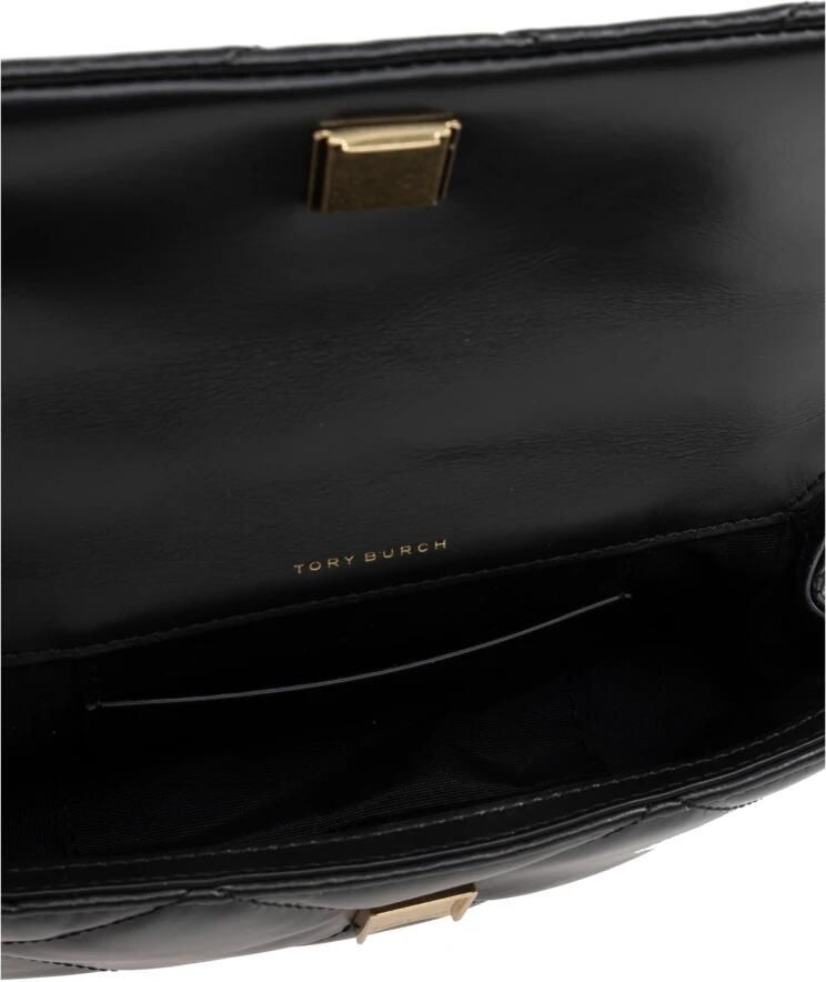 TORY BURCH Gewatteerde leren mini tas met metalen logo Black Dames - Foto 5