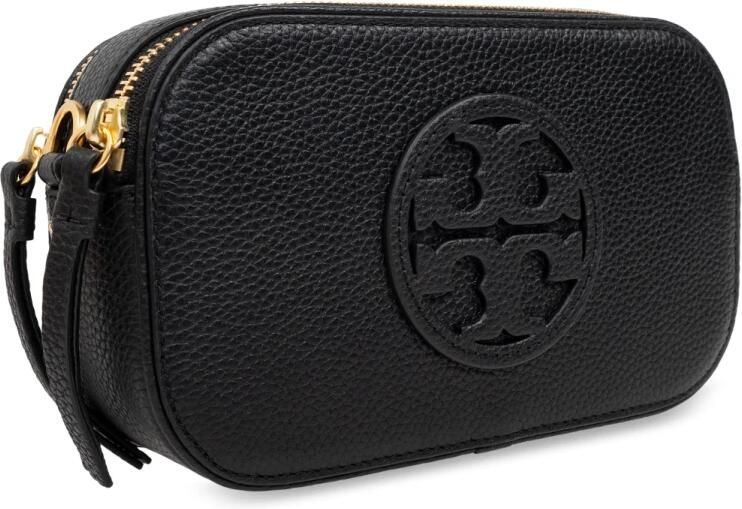 TORY BURCH Zwarte Leren Schoudertas met Dubbele Ritssluiting Black Dames - Foto 6