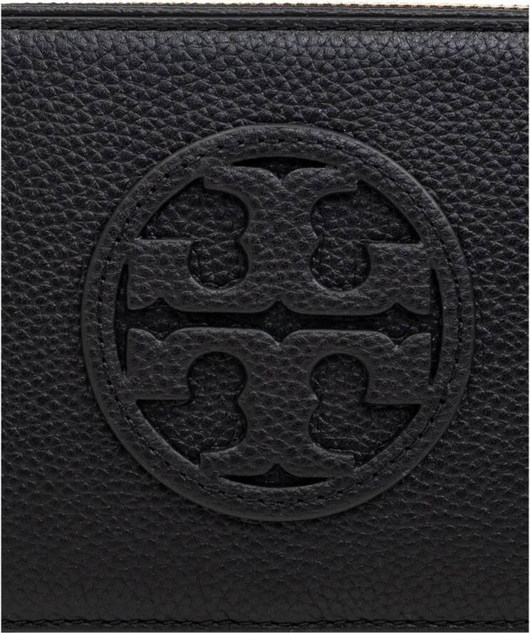 TORY BURCH Zwarte Leren Schoudertas met Dubbele Ritssluiting Black Dames - Foto 3