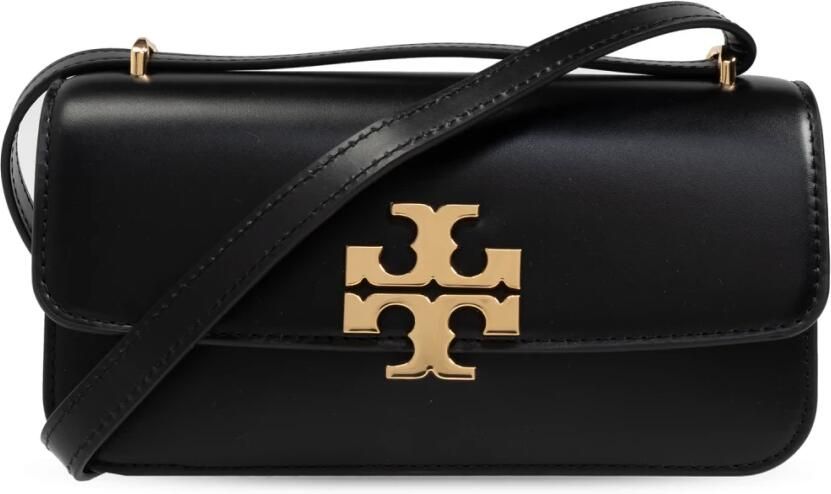 TORY BURCH Hobo bags Small Black Calf Leather Eleanor Crossbody Bag in zwart