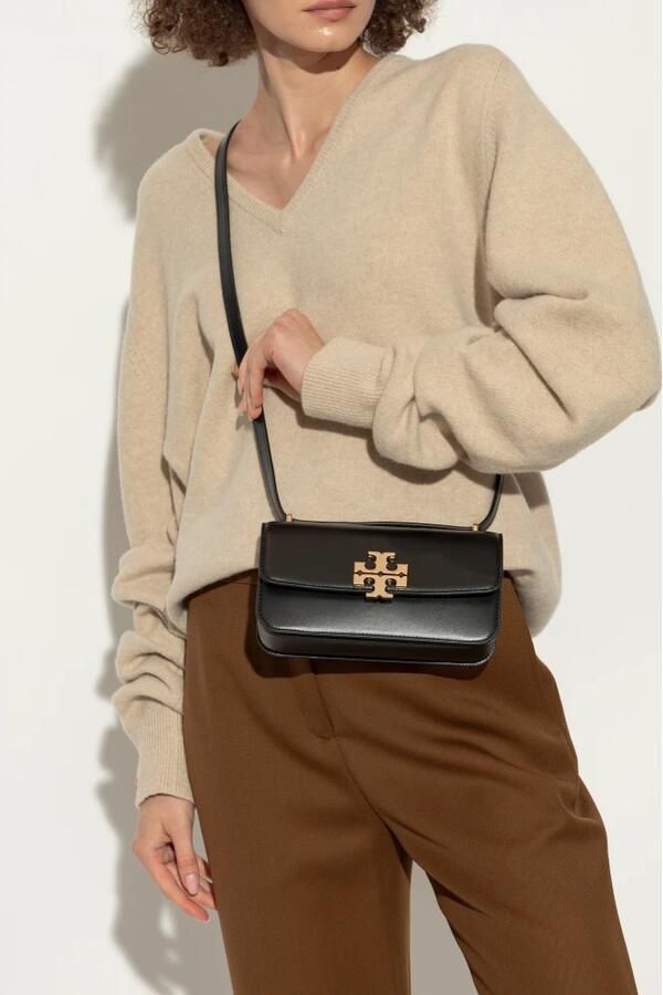 TORY BURCH Hobo bags Small Black Calf Leather Eleanor Crossbody Bag in zwart - Foto 6
