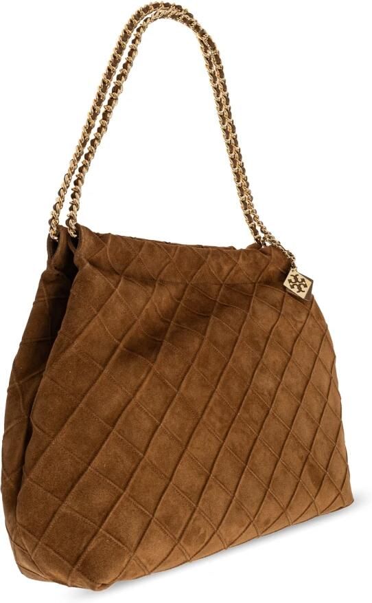 TORY BURCH Bruine Handtas met Diamantpatroon Brown Dames - Foto 5