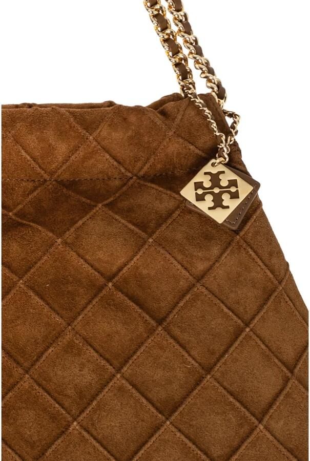 TORY BURCH Bruine Handtas met Diamantpatroon Brown Dames - Foto 4