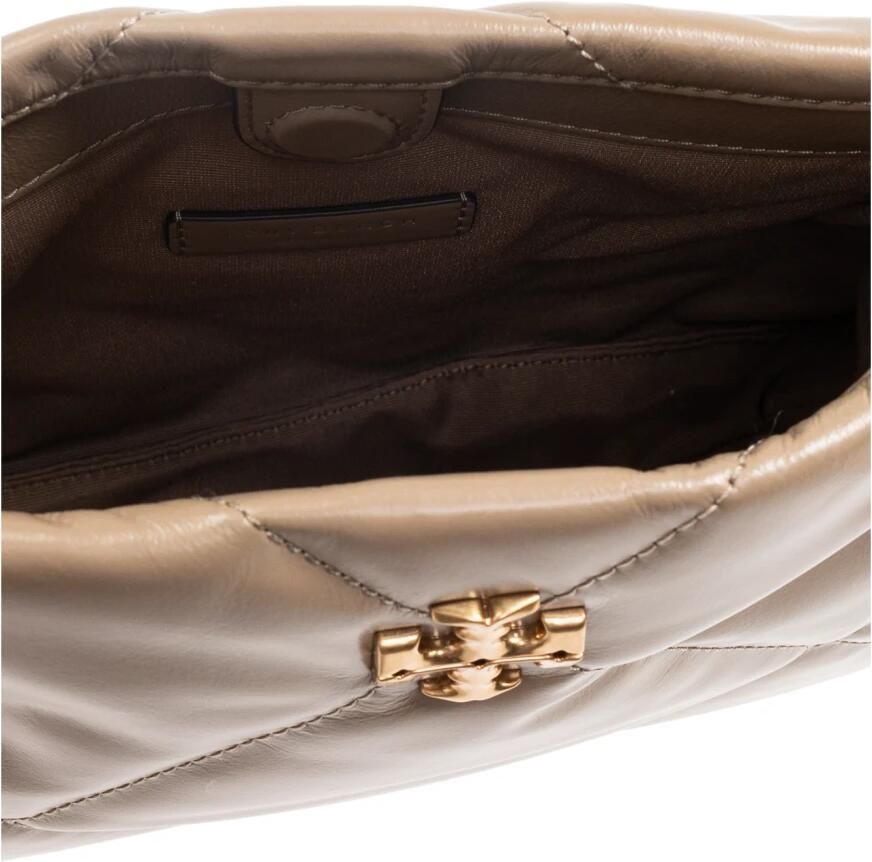 TORY BURCH Gewatteerde leren schoudertas met kettinghandvatten Beige Dames - Foto 2