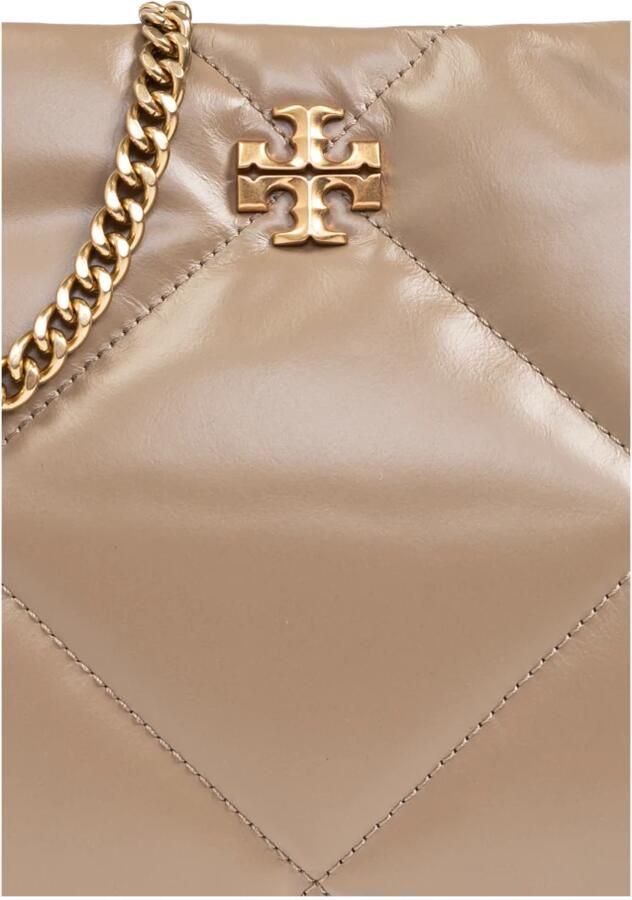 TORY BURCH Gewatteerde leren schoudertas met kettinghandvatten Beige Dames - Foto 4