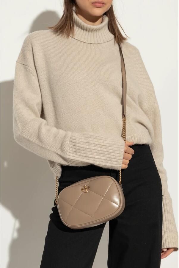 TORY BURCH Crossbody bags Kira Diamond Quilt Camera Bag in taupe - Foto 8