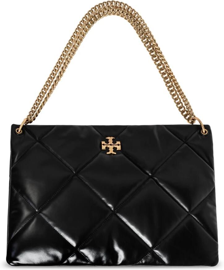 TORY BURCH Zwarte Schoudertas met Ketting en Magneetsluiting Black Dames