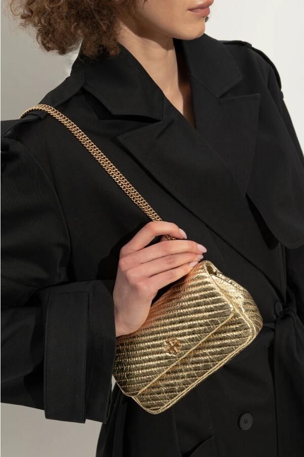 TORY BURCH Crossbody bags Kira Metallic Moto Quilt Mini Flap Bag in goud - Foto 4