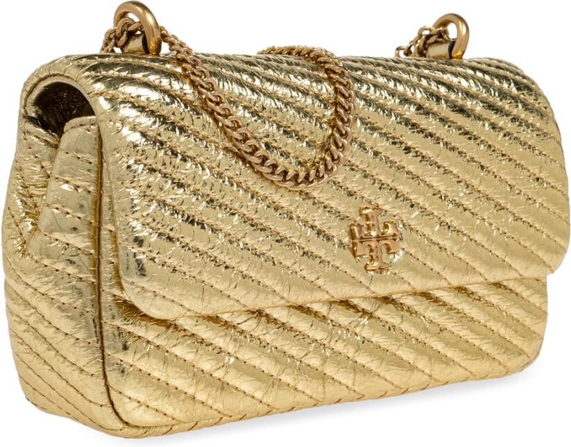 TORY BURCH Crossbody bags Kira Metallic Moto Quilt Mini Flap Bag in goud - Foto 5