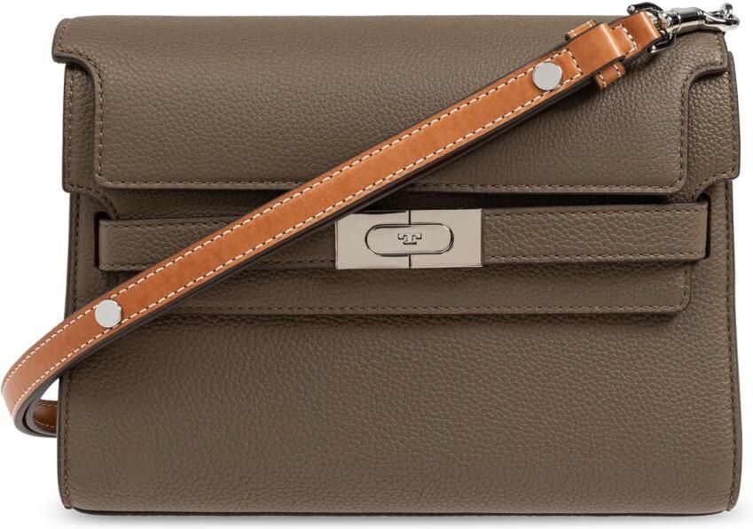 TORY BURCH Shoppers Lee Radziwill Color-Block Pebbled Shoulder Bag in taupe - Foto 4