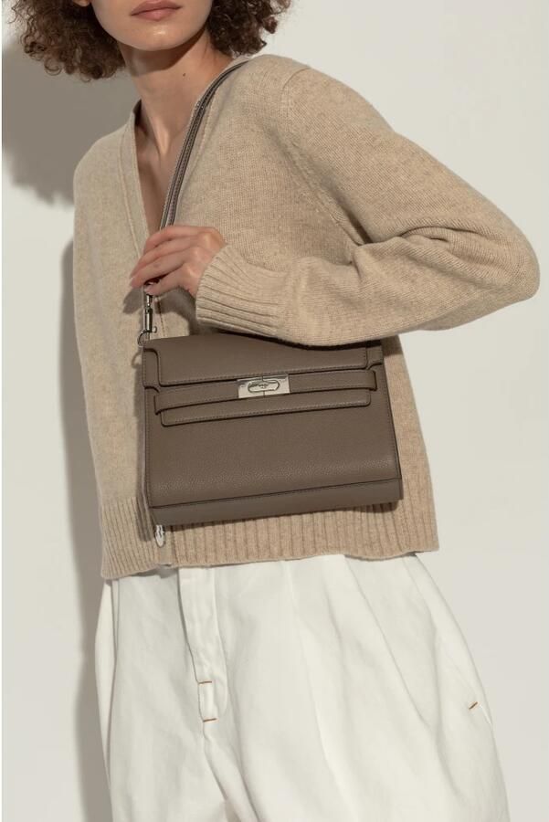 TORY BURCH Shoppers Lee Radziwill Color-Block Pebbled Shoulder Bag in taupe - Foto 8