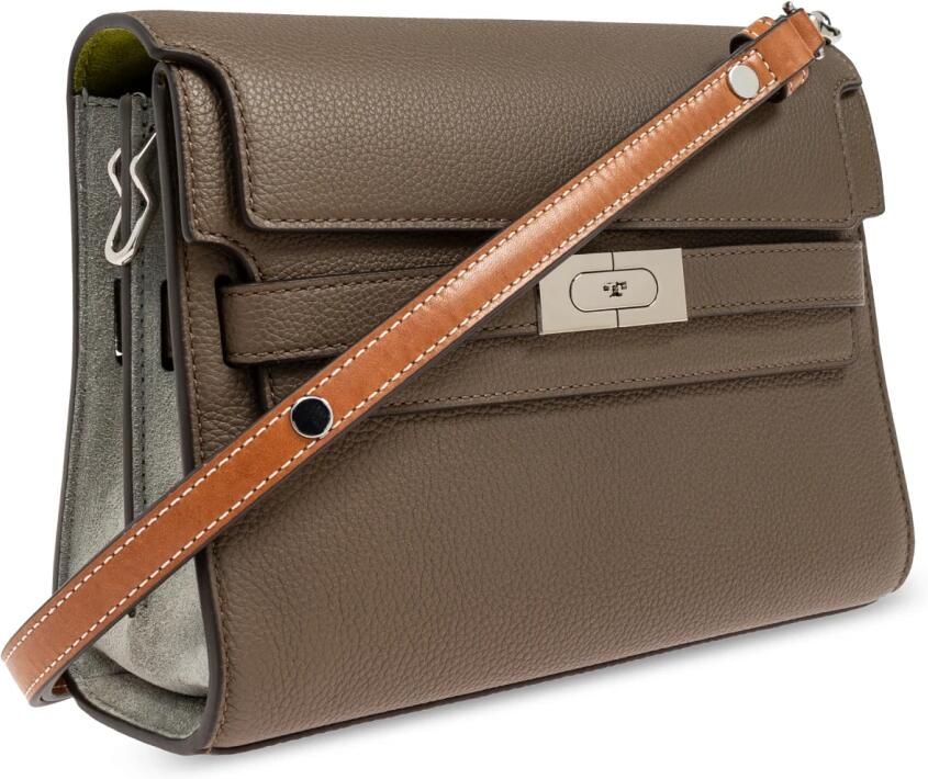 TORY BURCH Shoppers Lee Radziwill Color-Block Pebbled Shoulder Bag in taupe - Foto 5