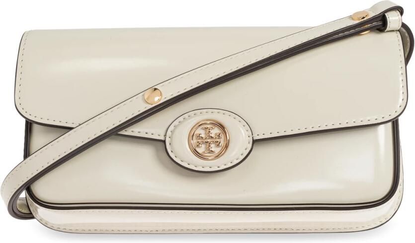 TORY BURCH Shoppers Robinson Shoulder Bag Leather White in beige