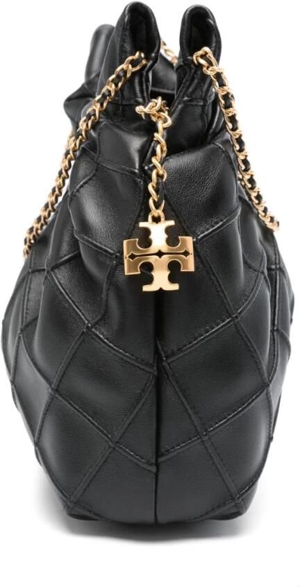 TORY BURCH Schoudertas van generfd leer met dubbel T-motief Black Dames - Foto 12