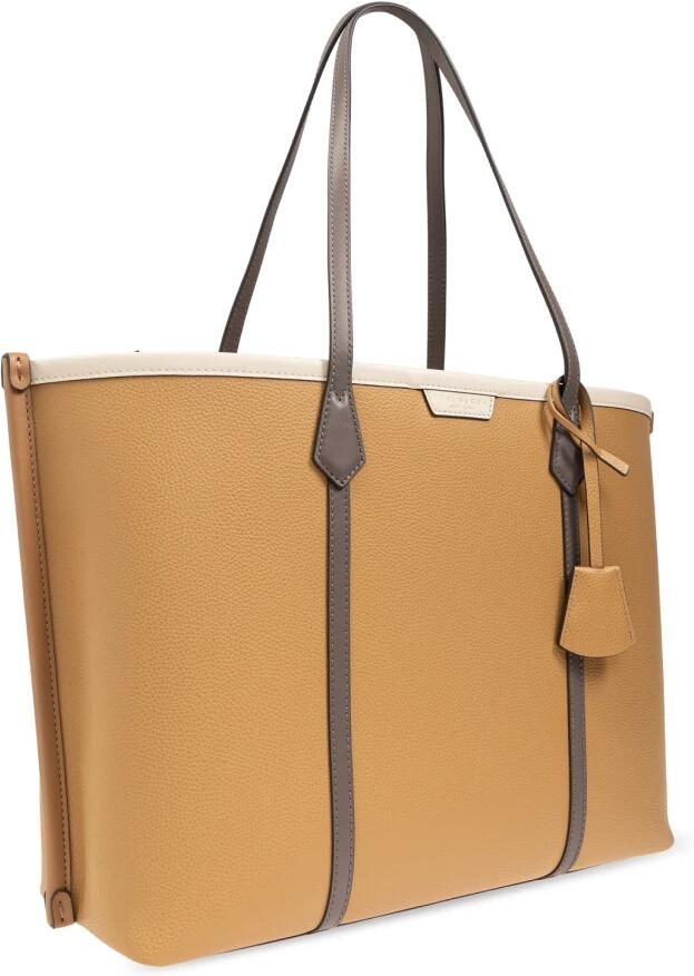 TORY BURCH Totes & shoppers Perry Color-Block Shopper Bag Leather Brown in bruin - Foto 5