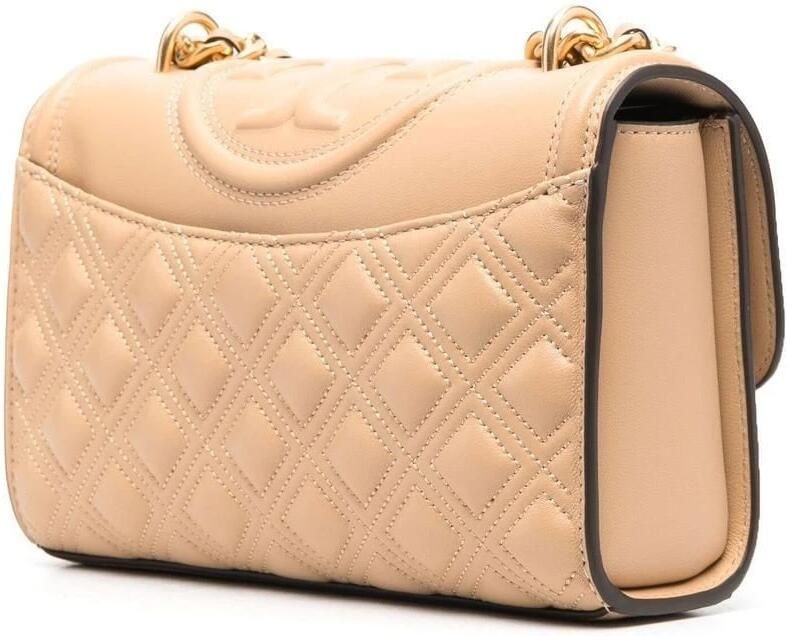 TORY BURCH Kleine Beige Leren Schoudertas Fleming Beige Dames - Foto 7