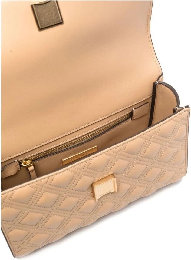 TORY BURCH Kleine Beige Leren Schoudertas Fleming Beige Dames - Foto 4