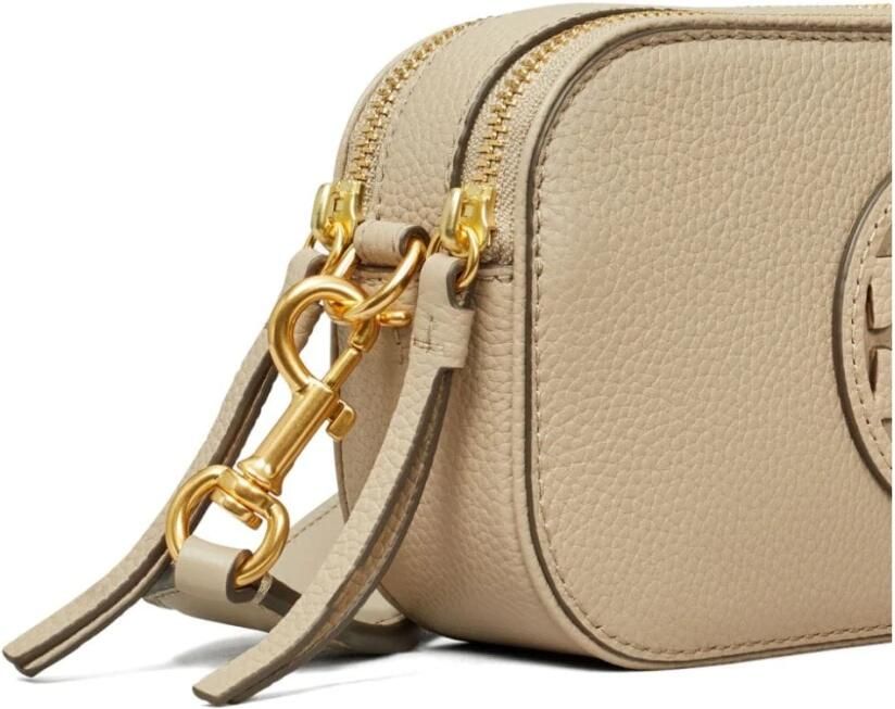TORY BURCH Beige Leren Schoudertas met Double T Motief Beige Dames - Foto 7