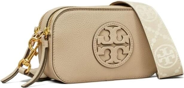 TORY BURCH Beige Leren Schoudertas met Double T Motief Beige Dames - Foto 15