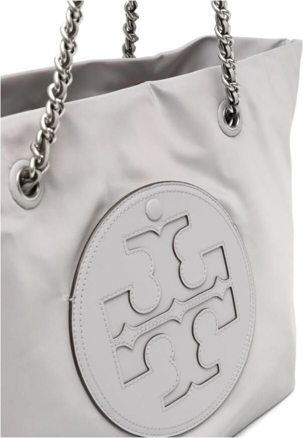 TORY BURCH Grijze Nylon Tote Tas met Ketting Handvatten Gray Dames - Foto 8