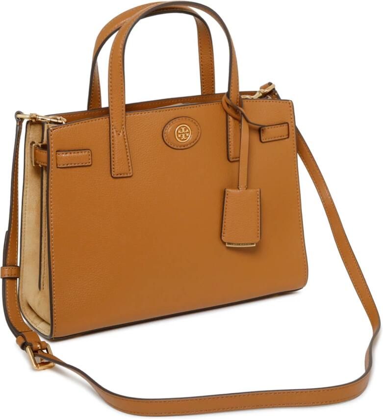 TORY BURCH Gepolijste Leren Schoudertas met Klep Brown Dames - Foto 5