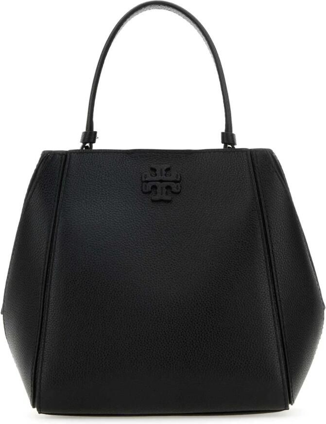 TORY BURCH Bucket bags Mcgraw Small' Black Bucket Bag With Double T In Ha in zwart - Foto 4